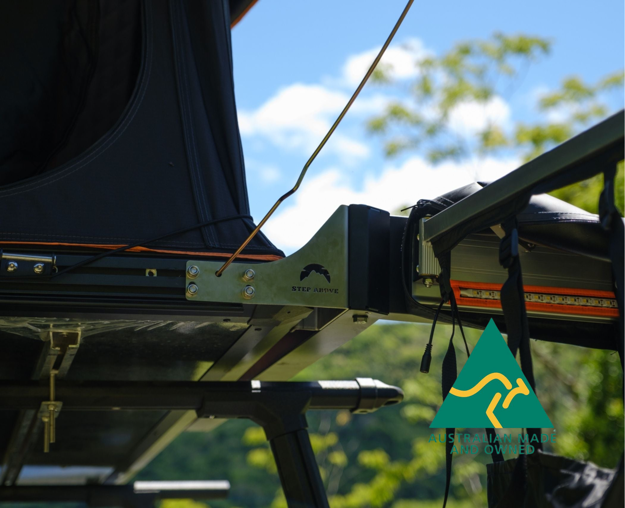 ENSUITE SWING SIDE MOUNT BRACKET + SHOWER AWNING